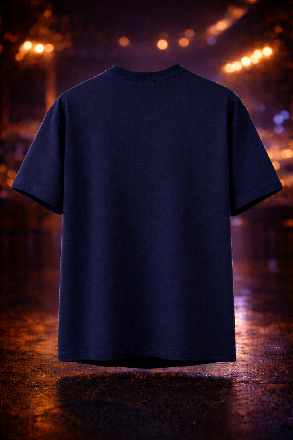 Flaming Skull Glow in Dark Oversized Black T-Shirt