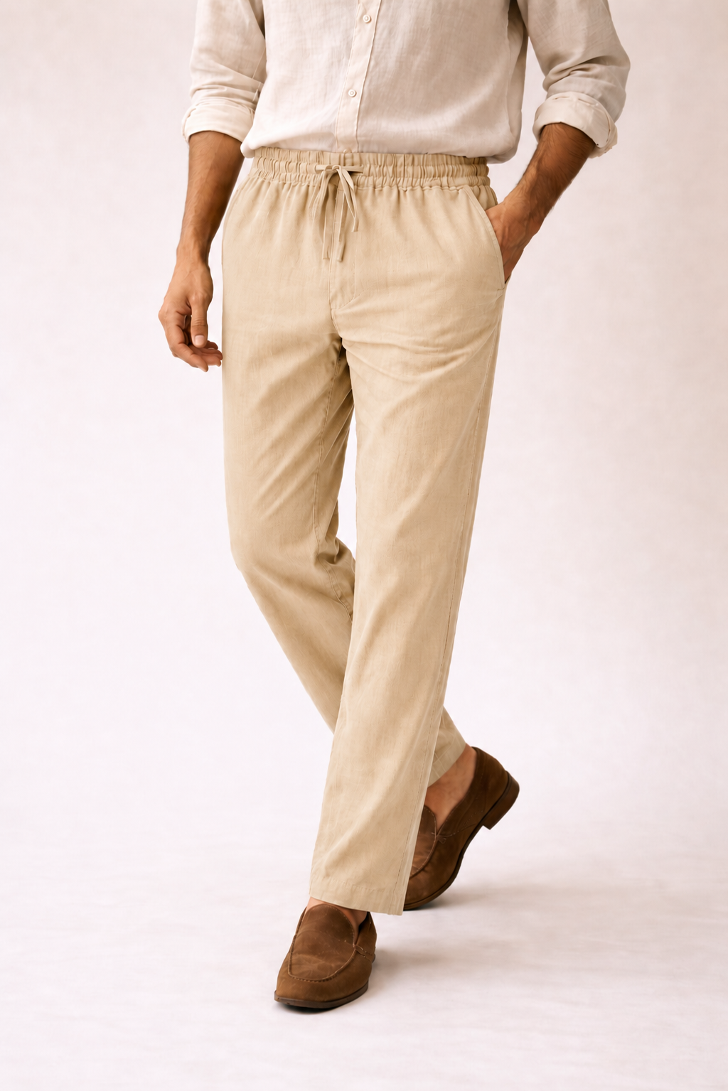 Beige Linen Pants