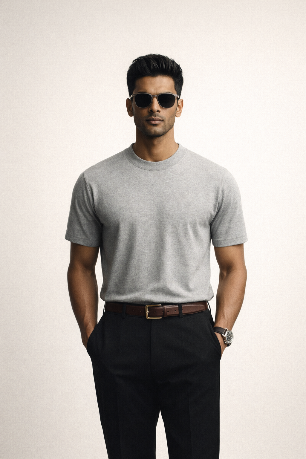Grey Old-Money Oversized T-Shirt