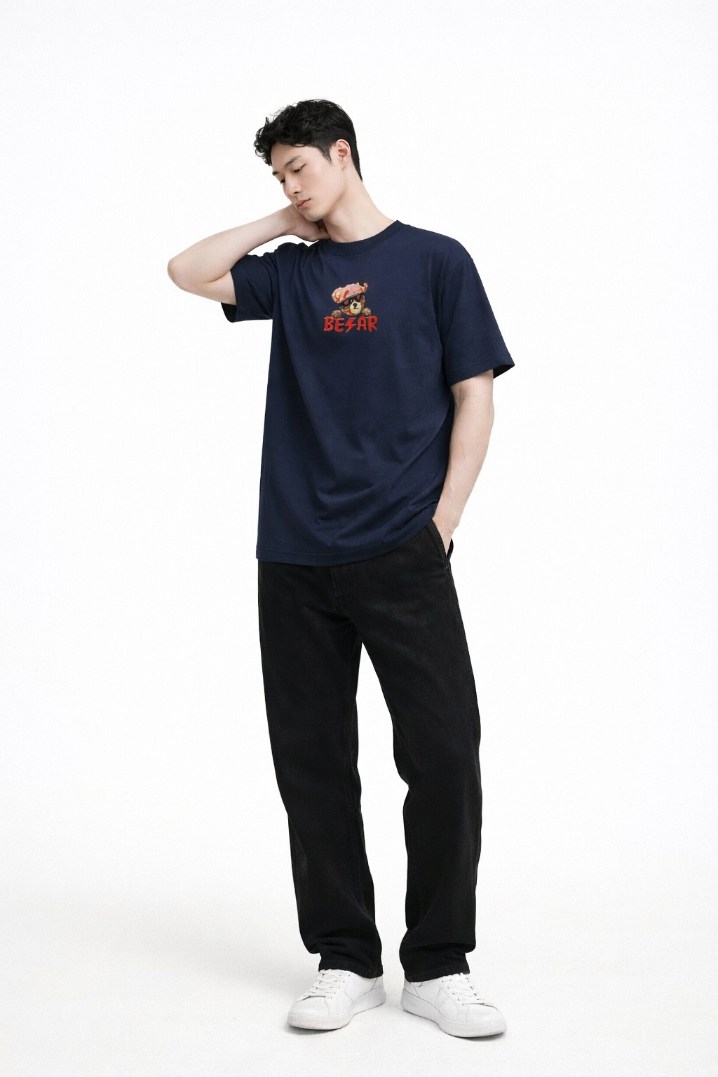 Lazybear Printed Oversized T-Shirt