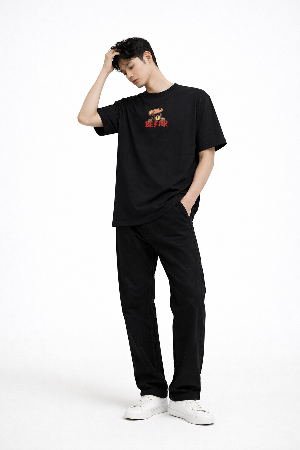 Lazybear Printed Oversized T-Shirt
