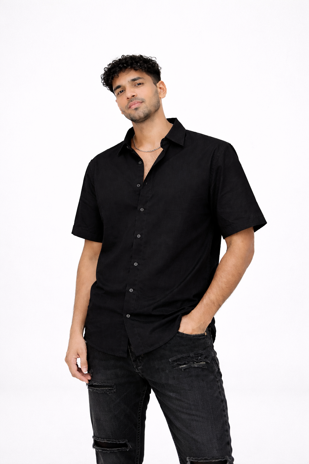 Ultra-Soft Black Relaxed-fit Shirt